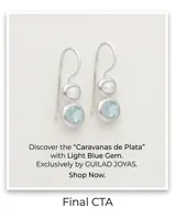 Aros colgantes de plata 925 con diseño articulado que presenta una perla esférica en la parte superior y una circonia redonda facetada de color celeste en el extremo inferior.
