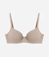 Soutien básico de microfibra color blanco, modelo Sustentación, con relleno y breteles regulables.