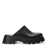 Zuecos negros con plataforma de goma.