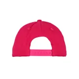 Gorra fucsia con logo Diadora bordado en negro en el frente y detalle de bandera italiana en el lateral.