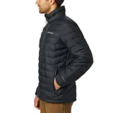 Campera Columbia negra con forro reflectante Omni-Heat, resistente al agua, con cuello alto, cierre frontal, bolsillos laterales con cierre, puños elásticos y dobladillo ajustable con cordón.