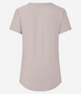 Remera deportiva Get Over de microfibra color rosado, con cuello redondo, mangas cortas y estampa de ondas contrastantes en el frente. Confeccionada con poliéster y elastano.