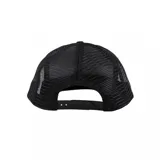 Gorro negro de Santa Cruz con parche frontal con diseño de calaveras cenando y logo de la marca.