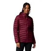 Campera puffer con capucha, color bordó, con cierre frontal completo, bolsillos laterales con cierre y tecnología Omni-Shield que repele la humedad. Cuenta con aislamiento de plumón de 700 cuins.