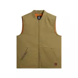 Chaleco color mostaza con cierre frontal, cuello mao y forro interior naranja. Bolsillo plaqué en el frente y logo de Spitfire Wheels bordado en el lateral.