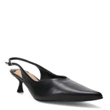 Zapatos de tacón bajo Bottero de color negro, con diseño destalonado, puntera fina y tira trasera ajustable con hebilla.