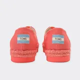 Alpargatas Toms Heritage color ladrillo, con plataforma de yute y elástico en V para facilitar el calce.