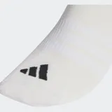 Pack de tres pares de medias de caña baja Adidas, color blanco con logo negro en la puntera.