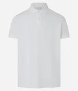 Remera polo de manga corta color verde militar, confeccionada en algodón peruano con cuello convencional y cierre de botones.