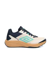 Championes de running Umbro Rad para hombre, color negro con entresuela blanca y detalles en rojo.