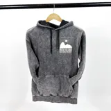 Hoodie gris lavado de algodón fino con estampa blanca de la isla de Ibiza.