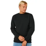 Buzo de cuello redondo Rip Curl, modelo Classic Surf Crew, de color negro con diseño liso y puños acanalados.