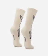 Medias largas de algodón color beige con estampa del personaje Burro de la película Shrek.