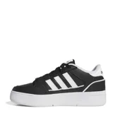 Championes Adidas Break Start Bold de mujer, color negro con las clásicas tres tiras laterales en blanco y suela plataforma blanca.