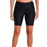 Short deportivo Under Armour HeatGear Armour Bike de mujer, color negro, con logo estampado en blanco en la pierna izquierda.