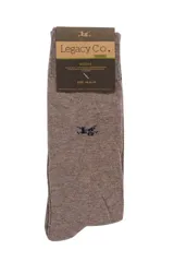 Media lisa color arena de tejido multi-stretch con terminación suave, mezcla de algodón para frescura y confort.