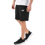 Short deportivo Puma Ess Sweat Bermudas 10´, color negro, con logo estampado en blanco en la pierna izquierda.