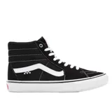 Championes de skate Vans Sk8-Hi Skate PRO, color negro con detalles en blanco. Fabricados con ante y lona, con refuerzos DURACAP™ y suela de goma SICKSTICK™.