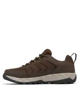 Championes de trekking Columbia modelo Strata Trail Low WP, color marrón con detalles en amarillo y gris, fabricados en malla y gamuza, con suela Omni-Grip y tecnología impermeable Omni-Tech.