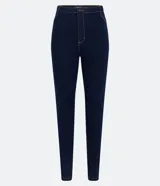 Pantalón de jean skinny de tiro alto color azul oscuro.