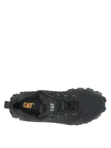 Sneakers Caterpillar modelo Intruder de color negro, confeccionadas en nubuck deportivo y malla de nylon, con suela gruesa de gran tracción y cordones.