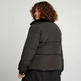 Campera acolchada de forro polar negro