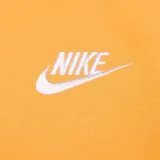 Buzo Nike de cuello redondo, color naranja, con logo de la marca bordado en blanco en el pecho.