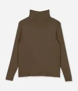 Blusa Ashua de cuello alto y manga larga, confeccionada en viscosa y elastano, de diseño liso y ajuste ceñido.