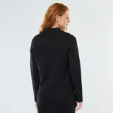 Chaleco negro de punto otomano con doble botonadura dorada y cuello solapa.