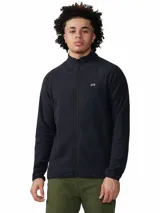 Campera polar con cierre frontal completo, cuello alto y mangas raglán. Cuenta con dos bolsillos laterales con cierre y logo de la marca bordado en el pecho.