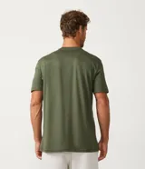 Remera marrón de algodón pima, corte comfort, cuello redondo y manga corta.