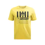 Remera amarilla de algodón con estampado frontal del escudo del Club Atlético Peñarol, el logo de Puma y la inscripción "Peñarol Puma".