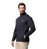Campera de forro polar Columbia para hombre, con cierre frontal completo, cuello alto y bolsillo vertical en el pecho con cremallera. Confeccionada en tejido de rejilla hidroabsorbente con tecnología Omni-Wick.