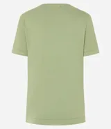 Blusa básica de manga corta y escote en V, color verde lima pálido.