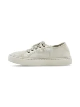 Championes de algodón orgánico color beige, de estilo casual con cordones y suela de goma.