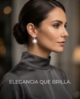 Caravanas de plata con diseño colgante en forma de esfera pavé, completamente cubiertas de circonias brillantes.