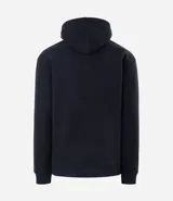 Buzo cerrado de fleece con capucha ajustable, manga larga con puños acanalados, bolsillo tipo canguro y cintura ajustada.