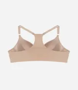 Soutien push up color negro de microfibra, con copa preformada, espalda estilo nadador y cierre frontal metálico.
