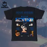 Remera negra con estampado de Inosuke Hashibira del anime Demon Slayer.