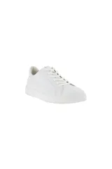Championes Ecco Street Tray de cuero blanco con cordones y suela de goma.
