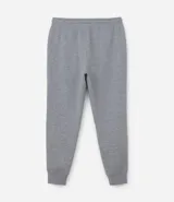 Pantalón deportivo de corte jogger, color negro, con cintura elástica ajustable mediante cordón, bolsillos laterales y puños acanalados en los tobillos. Confeccionado en tejido de algodón con interior felpudo.