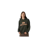 Hoodie oversized color verde militar de la marca Eme Studios, con capucha, bolsillo frontal tipo canguro y estampa frontal con diseño y texto en tono salmón.