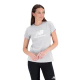Remera gris de algodón con logo de New Balance estampado en blanco en el pecho.
