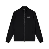 Campera deportiva EA7 Emporio Armani de color negro, con cierre frontal completo, cuello alto y logo de la marca estampado en el pecho. Cuenta con bolsillos laterales y puños elásticos.