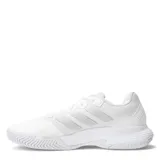 Championes Adidas Gamecourt 2.0 color blanco con detalles plateados y suela blanca.