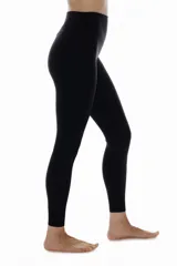 Leggings deportivos negros de tiro alto con cintura ancha y tejido funcional que ayuda a absorber el sudor.