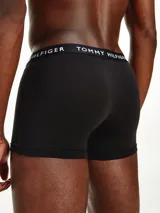 Boxer blanco de algodón con cintura elástica con logo Tommy Hilfiger. Pack de 3 unidades.