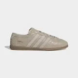 Championes Adidas Gazelle Lo Pro de perfil bajo, color beige con textura reptil, detalles en tono más claro y suela de goma translúcida.