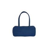 Cartera Adidas Adicolor Elongated Airliner de diseño alargado y rectangular, confeccionada en denim azul con efecto deslavado. Cuenta con doble asa superior para llevar al hombro, cierre principal con cremallera y el logo del Trifolio de Adidas metalizado en la parte frontal inferior.