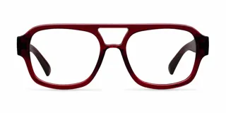 Lentes de sol modelo Shipo de montura oversize estilo aviador, fabricados en material bio-based color marrón rojizo.